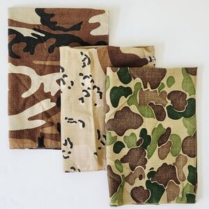 Camouflage Bandanas Desert Desert Splinter Woodland Patterns Military Lot Of 3